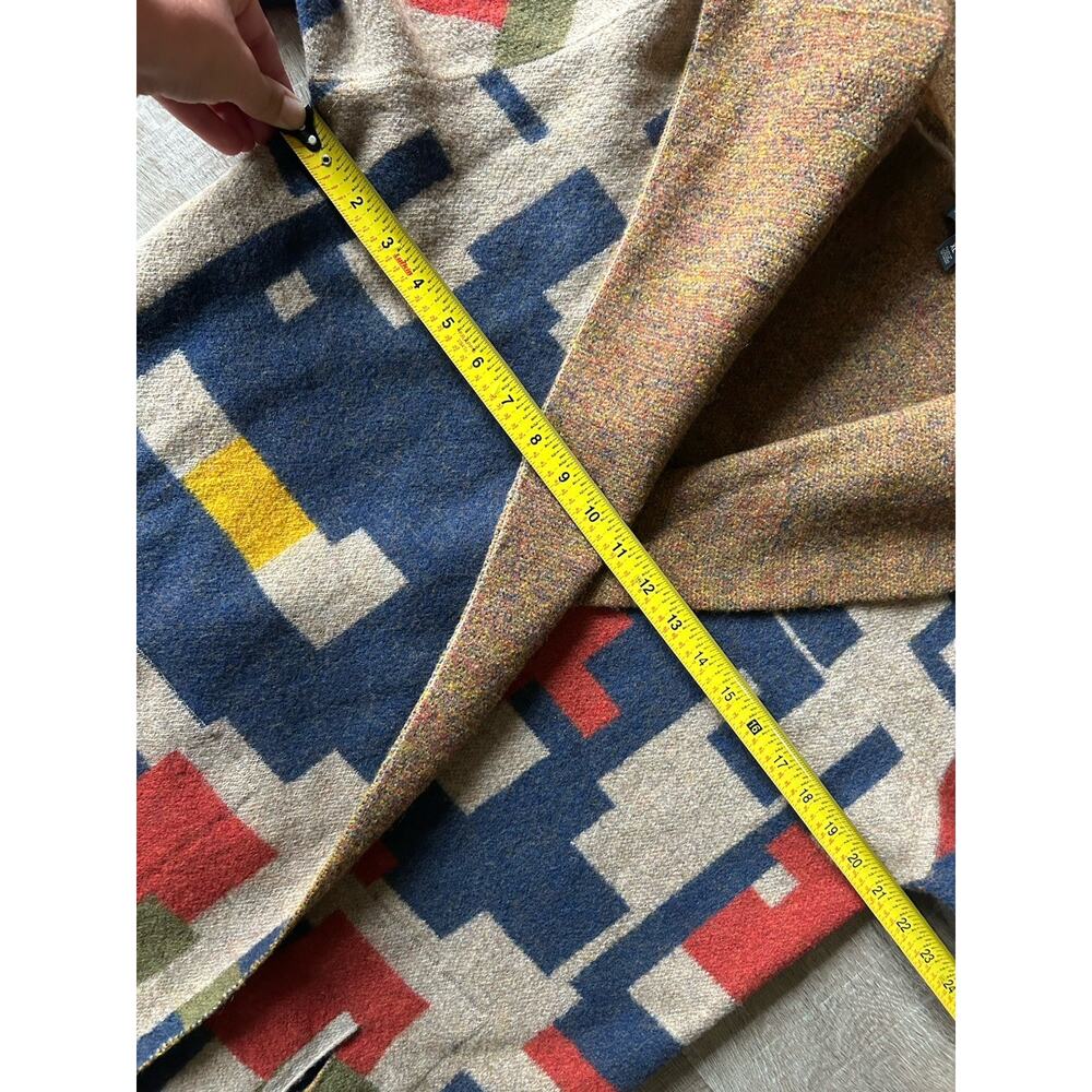 Toad&Co Heartfelt Hoodie Women XL 100% Wool Geometric Long Cardigan Coat - Picture 10 of 14